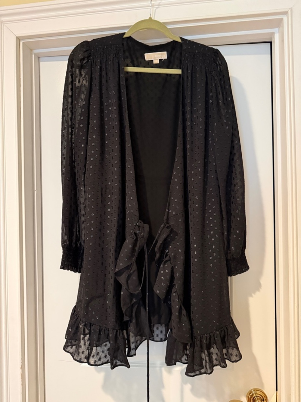 Michael Kors Polka Dot wrap black dress